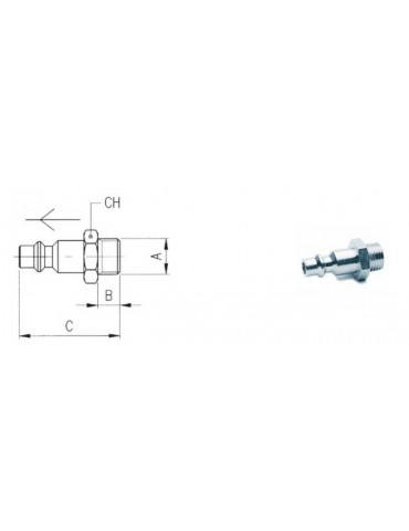 Adaptador rosca macho para Enchufe rápido Serie 5,5 | Velfair 2